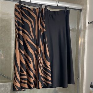 Banana Republic Black and Print A-Line Skirts